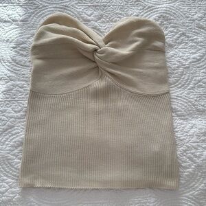 Strapless Ribbed Knit Top